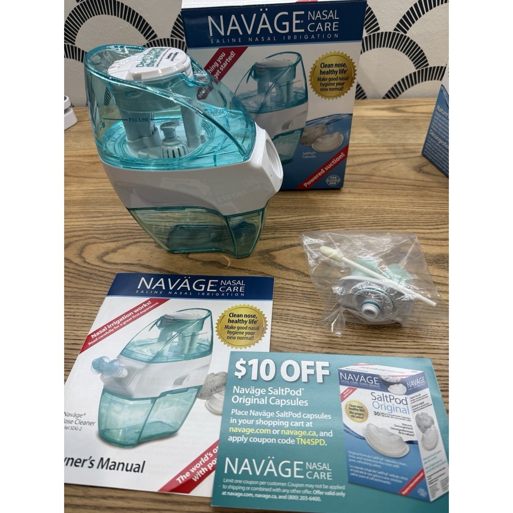 Navage‎ Saline Nasal Irrigation Device Nose Cleaner SDG-2 60 Saline Capsules